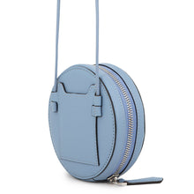 Load image into Gallery viewer, FENDI FF Logo Round Pouch Light Blue7M0359 Leather