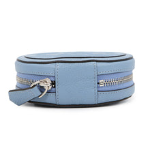 Load image into Gallery viewer, FENDI FF Logo Round Pouch Light Blue7M0359 Leather