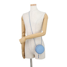 Load image into Gallery viewer, FENDI FF Logo Round Pouch Light Blue7M0359 Leather
