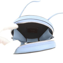 Load image into Gallery viewer, FENDI FF Logo Round Pouch Light Blue7M0359 Leather