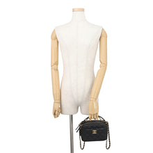将图像加载到图库查看器中,CHANEL Matelasse Logo Handle 2-Way Shoulder Bag BlackAS3222 Caviar Leather