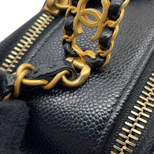 将图像加载到图库查看器中,CHANEL Matelasse Logo Handle 2-Way Shoulder Bag BlackAS3222 Caviar Leather