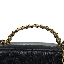 将图像加载到图库查看器中,CHANEL Matelasse Logo Handle 2-Way Shoulder Bag BlackAS3222 Caviar Leather