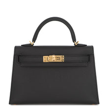 将图像加载到图库查看器中,HERMES Mini Kelly 2 Black Epsom