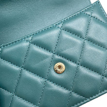 Load image into Gallery viewer, CHANEL Matelasse flap coin purse GreenAP2200 Lambskin