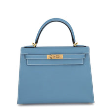 Load image into Gallery viewer, HERMES Kelly Sellier New Blue Jean Epsom Size 28
