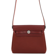 Load image into Gallery viewer, HERMES Herbag zip Rouge H Vache Hunter Leather Toile Military Size Mini