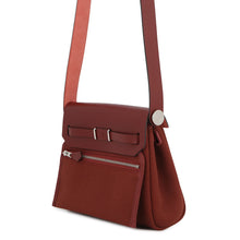 Load image into Gallery viewer, HERMES Herbag zip Rouge H Vache Hunter Leather Toile Military Size Mini