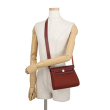 Load image into Gallery viewer, HERMES Herbag zip Rouge H Vache Hunter Leather Toile Military Size Mini