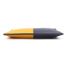 Load image into Gallery viewer, HERMES Necto Clutch Bag Jaune Ambre/Blue Encre/Black Evercolor Box Calf Leather