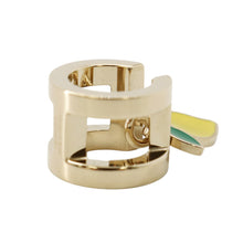 Load image into Gallery viewer, HERMES ScarfRing Twilly 《Mini・H Citron》 Yellow / GreenH604012S 01 Perma brass