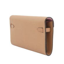 将图像加载到图库查看器中,HERMES Kelly Wallet Long Togo Verso Chai/Mauve Sylvestre Epsom