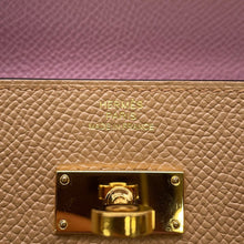 将图像加载到图库查看器中,HERMES Kelly Wallet Long Togo Verso Chai/Mauve Sylvestre Epsom