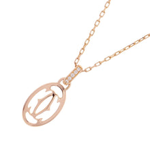 Load image into Gallery viewer, CARTIER Logo Double C Diamond NecklaceB7219200 18K Pink Gold