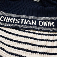 Load image into Gallery viewer, Dior Border Sailor Knit Size 36 White/Navy214S27AM731 Cotton100%