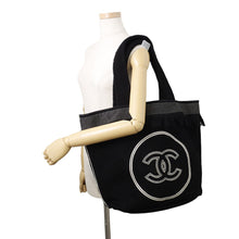 Load image into Gallery viewer, CHANEL Beach bag BlackAAB018 Cotton 100%