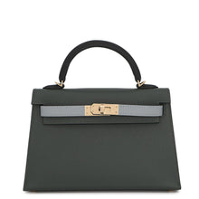 Load image into Gallery viewer, HERMES Mini Kelly 2 Tricolor Vert Mangrove/Green Pantan/Black Epsom