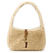 将图像加载到图库查看器中,SAINT LAURENT PARIS LE 5-7 Mini Hobo Bag Beige/Brown760375 Mouton Leather