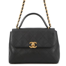 Load image into Gallery viewer, CHANEL Top handle flap Bag BlackAS5467 Calf Leather Size Large
