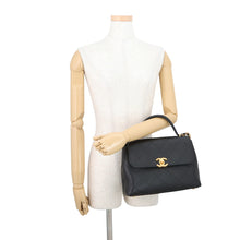 Load image into Gallery viewer, CHANEL Top handle flap Bag BlackAS5467 Calf Leather Size Large