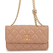 Load image into Gallery viewer, CHANEL Matelasse Chain Phone Pouch BeigeAP3047 Lambskin
