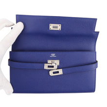 Load image into Gallery viewer, HERMES Kelly wallet long Blue Electric Epsom