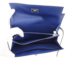 Load image into Gallery viewer, HERMES Kelly wallet long Blue Electric Epsom
