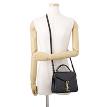 Load image into Gallery viewer, SAINT LAURENT PARIS Cassandra Top Handle 2-Way Shoulder Bag Black623930 Leather