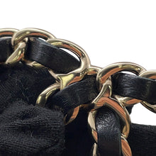 Load image into Gallery viewer, CHANEL CC Logo Brooch Black Gold Plated Leather