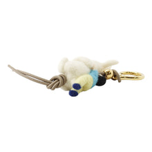 将图像加载到图库查看器中,LOEWE Rabbit Bag Charm White/Blue/Yellow/Black Felt Leather