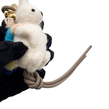 将图像加载到图库查看器中,LOEWE Rabbit Bag Charm White/Blue/Yellow/Black Felt Leather