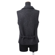 Load image into Gallery viewer, CHANEL Wool Tweed Vest Size 38 Black/GrayP78192 Wool 100%