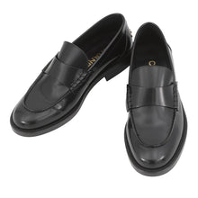 Load image into Gallery viewer, CHANEL Back-to-college loafers BlackG39190 Shiny Calf Leather Size 38