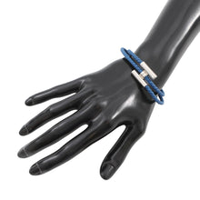 Load image into Gallery viewer, HERMES Leather Bracelet, Tourni Tresse Size T4 Blue TieH068406FP Swift Leather