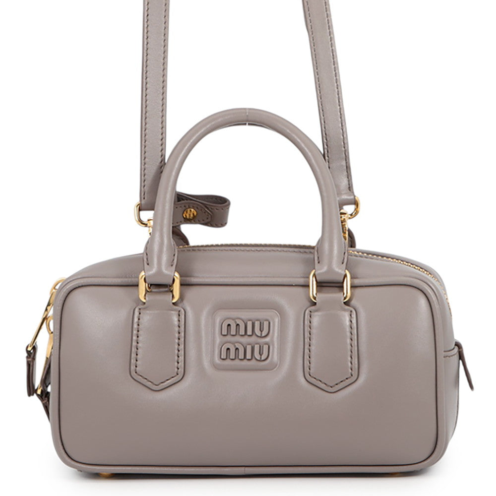 MIUMIU Arkady 2WAY Handbag Greige5BB142 Leather– GALLERY RARE