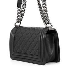 Load image into Gallery viewer, CHANEL Boy Chanel ChainShoulder Bag BlackA67085 Caviar Leather Size 20