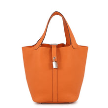 Load image into Gallery viewer, HERMES Picotin Lock Orange Taurillon Clemence Size PM