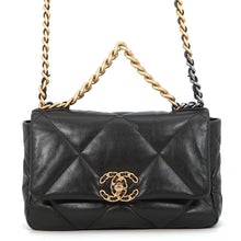 Load image into Gallery viewer, CHANEL CHANEL19 CC Logo ChainShoulder BlackAS1160 Shiny Lambskin
