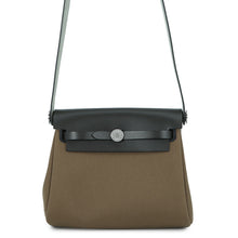 Load image into Gallery viewer, HERMES Herbag zip Vert Olive/Khaki Toile Military Vache Hunter Leather Size Mini