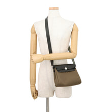 Load image into Gallery viewer, HERMES Herbag zip Vert Olive/Khaki Toile Military Vache Hunter Leather Size Mini