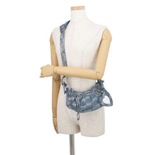 Load image into Gallery viewer, BALENCIAGA Le Cagoule Shoulder Bag Blue671309 Cotton Size XS