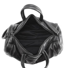 Load image into Gallery viewer, SAINT LAURENT PARIS Wide Logo Puffer Boston Bag Black797640 Leather
