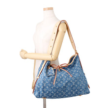将图像加载到图库查看器中,LOUIS VUITTON Carryall NM BlueM46855 Monogram Denim Size MM