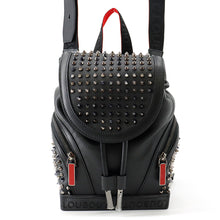 Load image into Gallery viewer, Christian Louboutin Explorer Funk Studded Backpack Black/Red3215038 Calf Leather Size Small