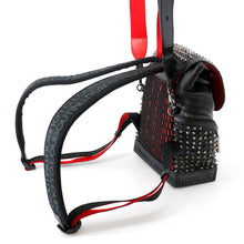 Load image into Gallery viewer, Christian Louboutin Explorer Funk Studded Backpack Black/Red3215038 Calf Leather Size Small