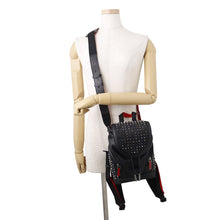 Load image into Gallery viewer, Christian Louboutin Explorer Funk Studded Backpack Black/Red3215038 Calf Leather Size Small