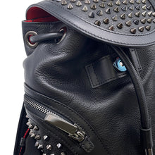 Load image into Gallery viewer, Christian Louboutin Explorer Funk Studded Backpack Black/Red3215038 Calf Leather Size Small