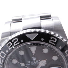 将图像加载到图库查看器中,ROLEX GMT MasterII W40mm Stainless Steel Black Dial116710LN