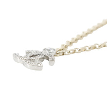 将图像加载到图库查看器中,CHANEL CC Logo Necklace SilverABC147 Metal Rhinestone