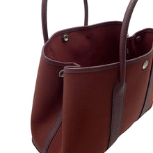 Load image into Gallery viewer, HERMES Garden Party Rouge H Toile Military Negonda Leather Size TPM